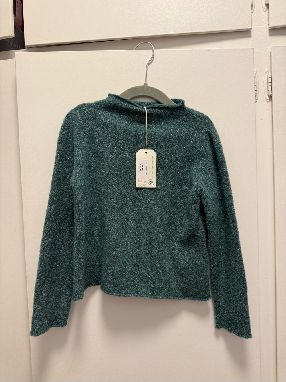 Amelia Milano Green Kids' Sparkle Sweater (cotton/wool) 4 T